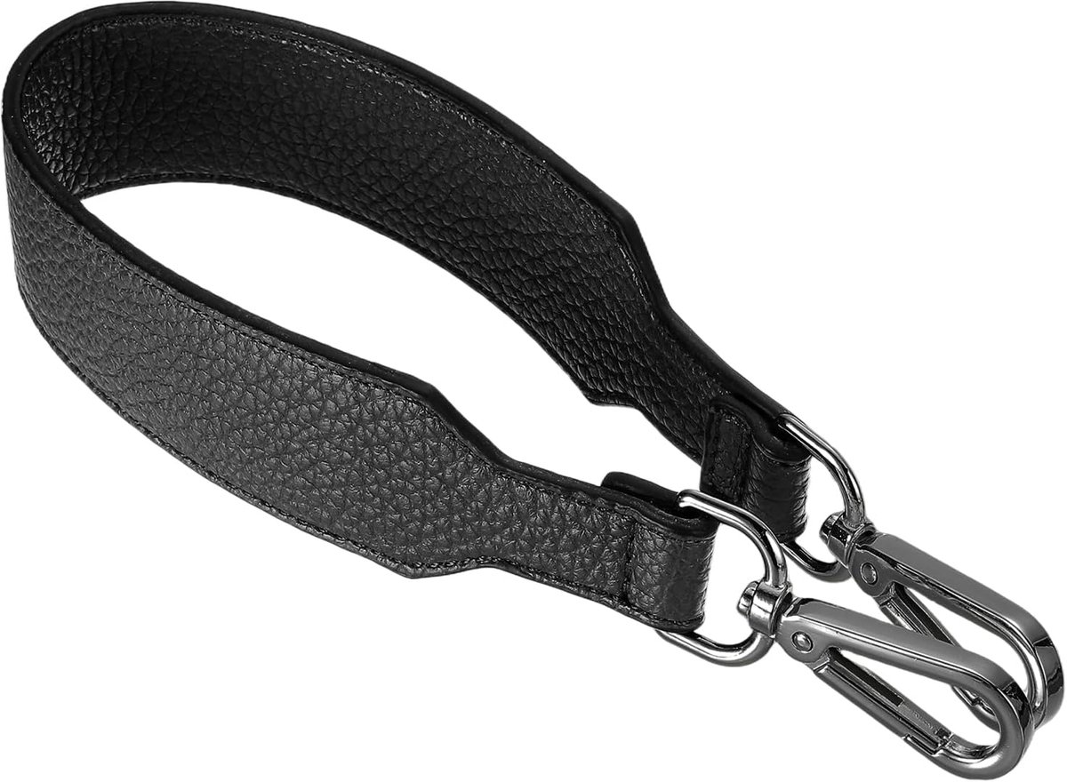 Tasriem voor tassen, PU-leer, tasriem, portemonnee, handgreep, vervanging, korte riem, zakhengsel met sluiting voor handtas, portemonnee, 41 x 3,6 cm, textuur, zwarte gesp