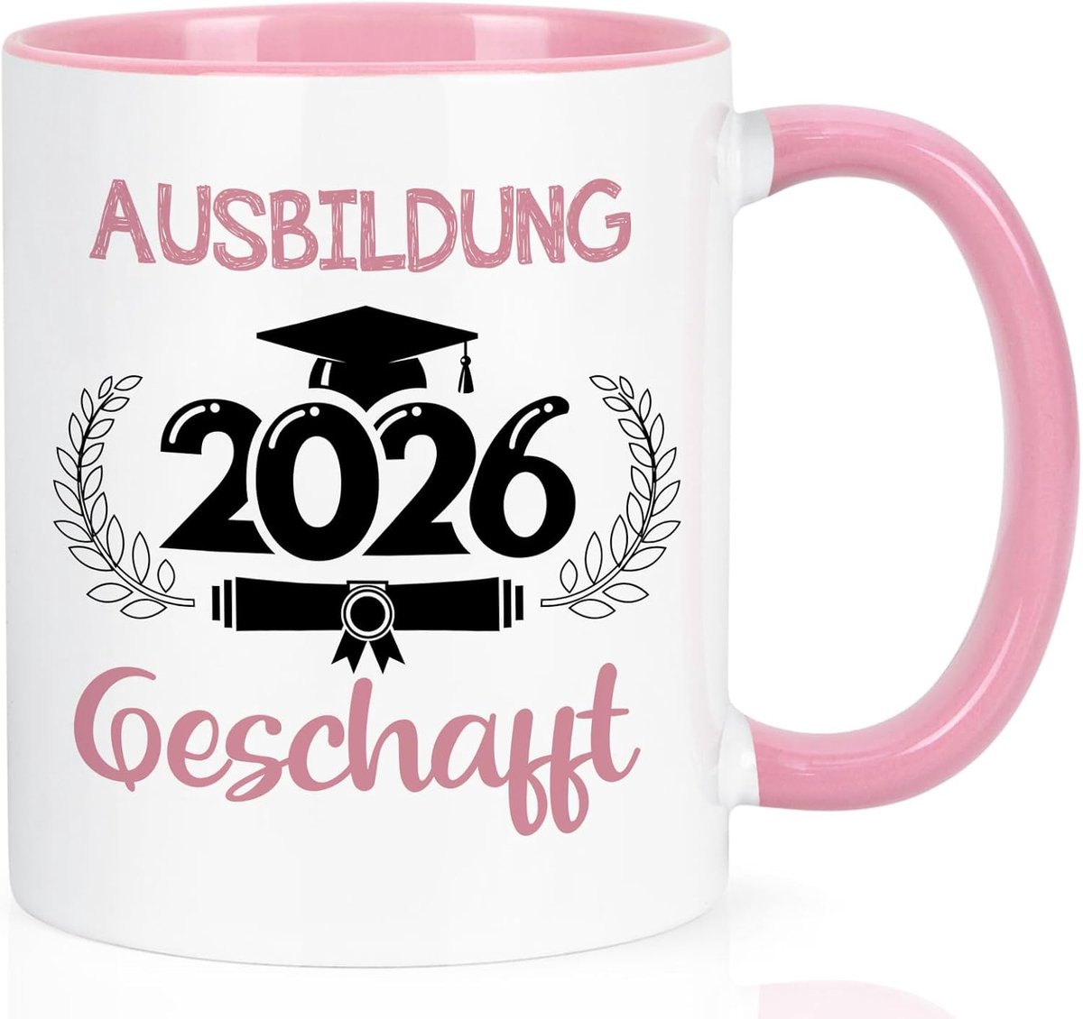 Opleiding Bestand Geschenk Koffiemok - Opleiding 2026 Geschaft Cadeau voor Bestand Examen Geschenken Afstuderen Grappige Geschenken voor Vriend, 320ml Roze