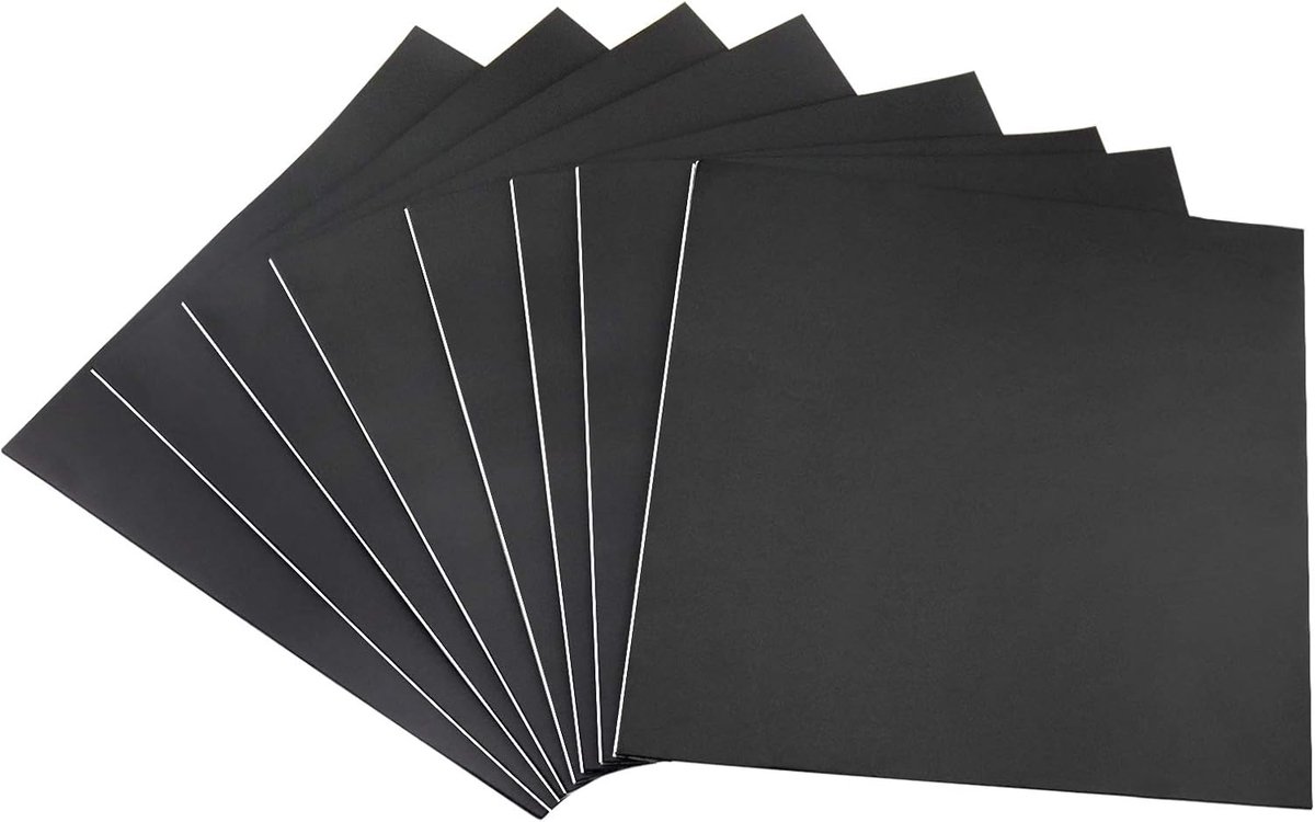 schuimplaat, 8 stuks, zwarte schuimrubber, zelfklevende plaat, 300 x 300 x 3 mm schuimplaten, antislip schuimrubberen mat voor meubels, doe-het-zelfprojecten, decoratie