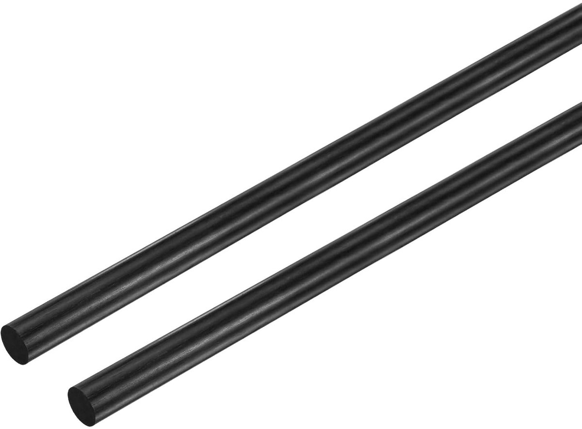METERXITY 2 stangen van koolstofvezel, lengte 300 mm, diameter 5 mm, solide, matte stang voor RC-vliegtuigen, handwerk, doe-het-zelf, quadcopterbuizen, modelschaal (80 x 10 cm)