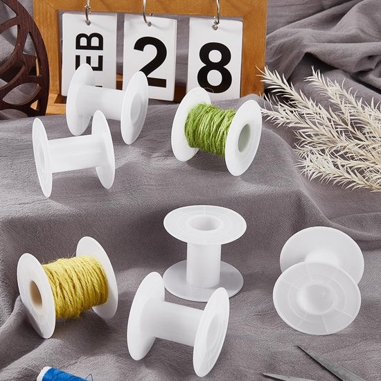 15 stuks 55 x 46 mm lege spoel lint plastic spoel wit weefkoord draad draad ketting tape organizer houder spoel voor naaien borduurwerk garen kunst ambachten haaksteek benodigdheden vrouwen — afbeelding 2