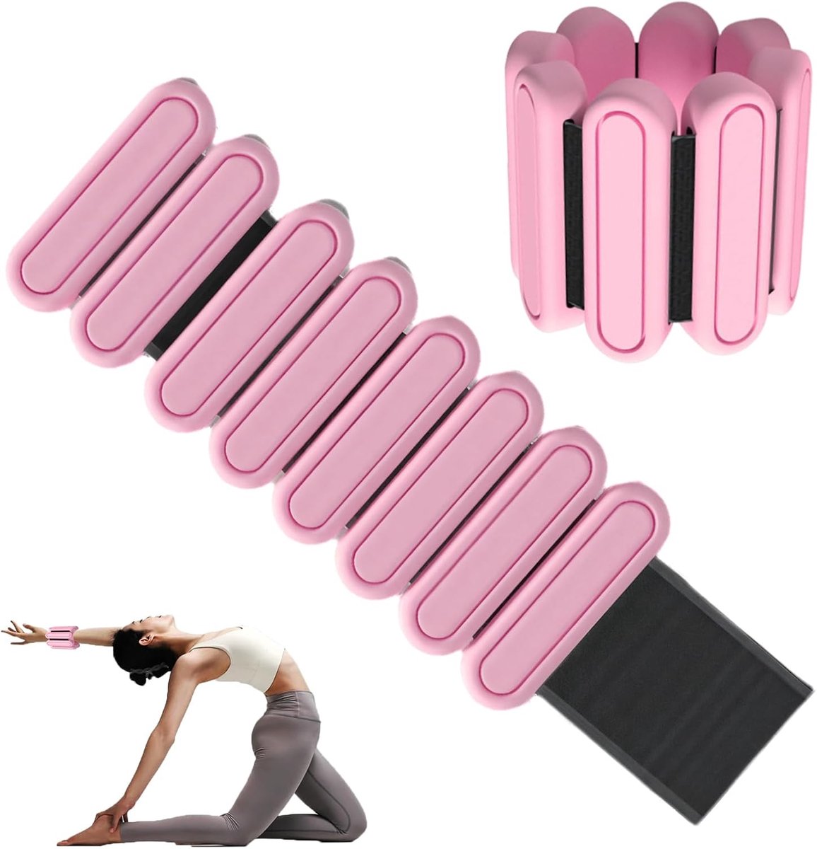 2 Stukken Enkelgewichten 900G, Verstelbare Polsgewichten voor Yoga, Pilates, Dans, Barre, Cardio, Krachttraining, Aerobic en Wandelen