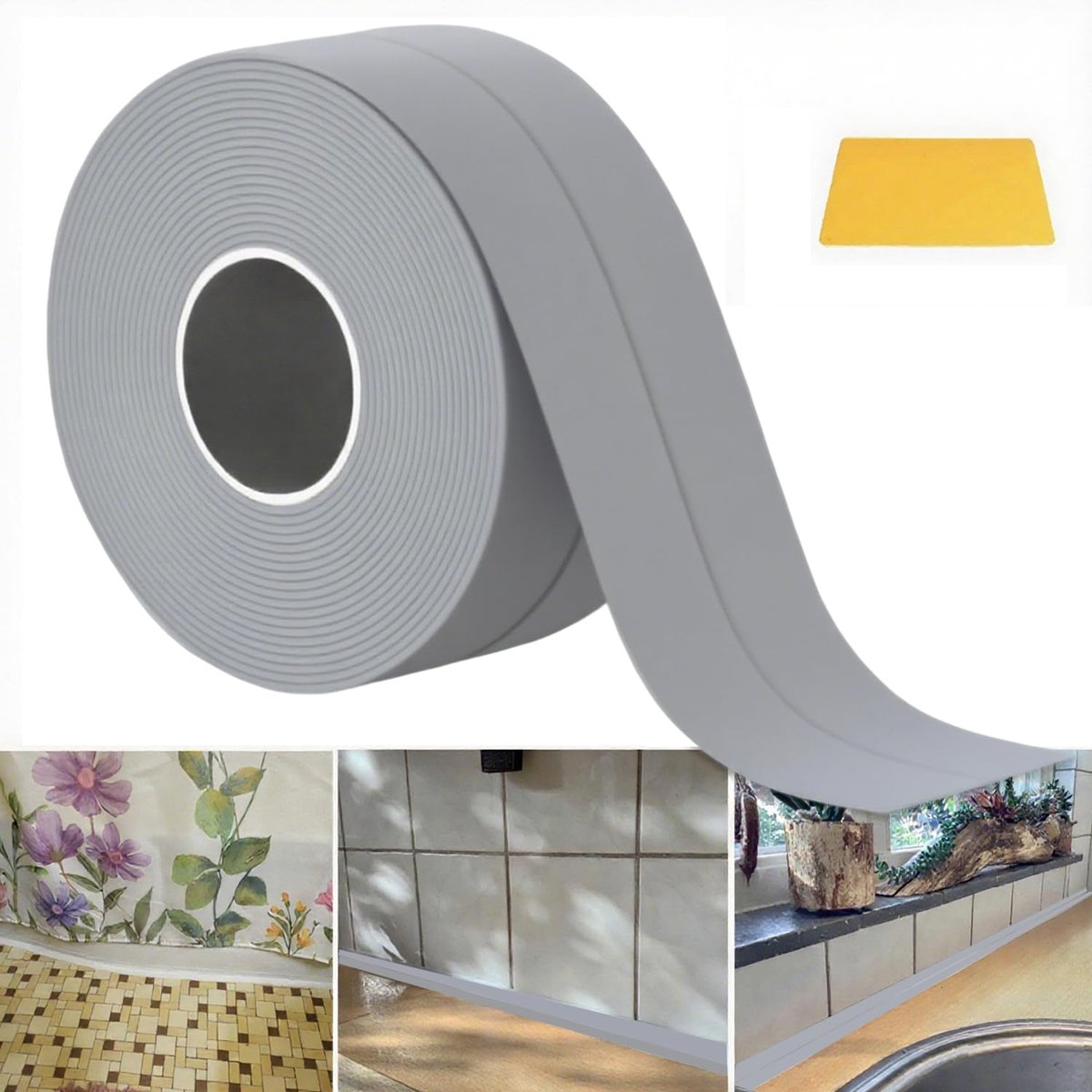 plint, zelfklevend, wit, 2 x 2 cm, 6 m plint, zelfklevende pvc, zachte plint, flexibele knikstrip voor keuken, badkamer, badkamer