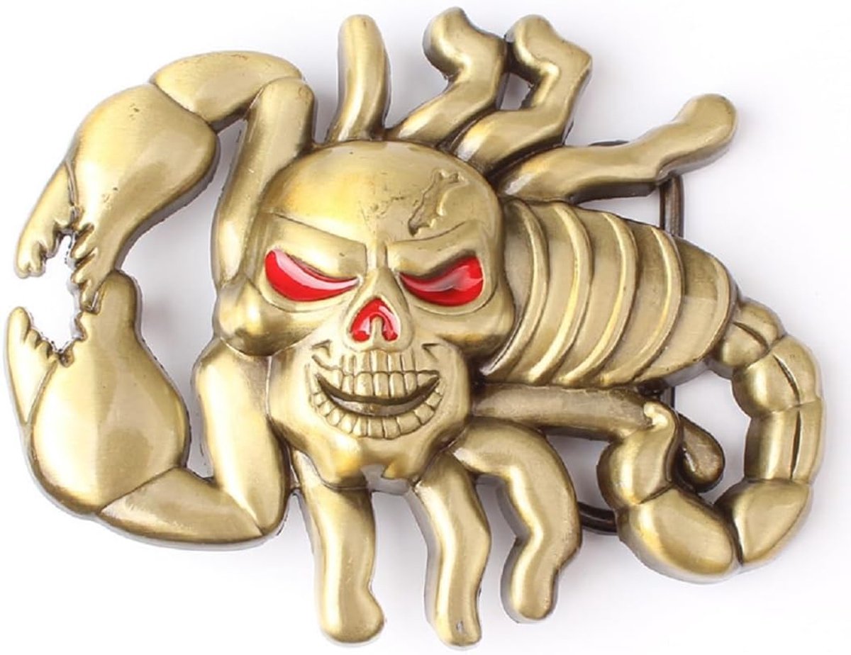 gesp schorpioen schedel voor heren riemgesp dier schorpioen rots western punk gothic rode ogen schedel sieraden voor mannen