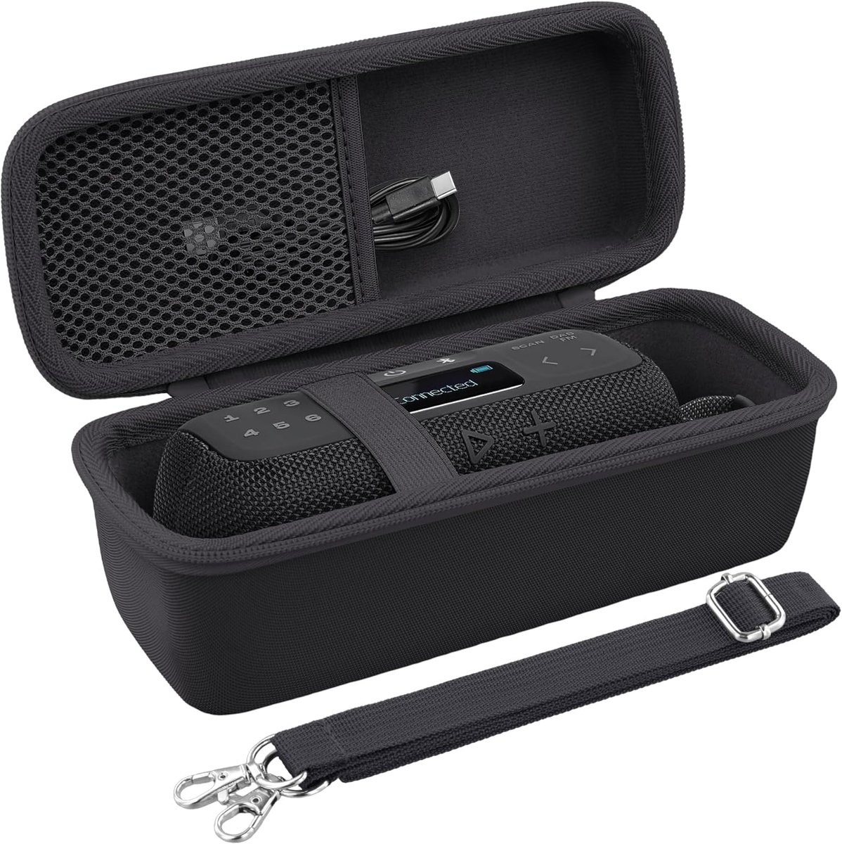 co2CREA Hoes voor JBL Tuner 3 draagbare bluetooth-luidspreker | Harde beschermhoes, ultralicht en draagbaar met handgreep en afneembare schouderriem