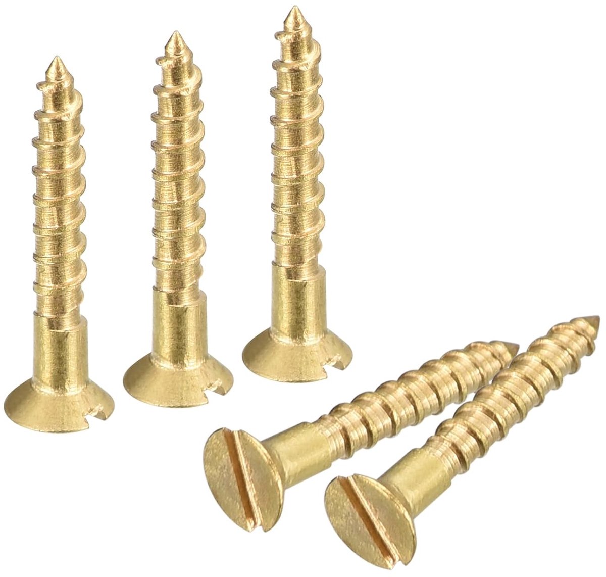 Houtschroeven, 45 stuks, M1,6 x 10 mm, sleufaandrijving, verzonken kop, zelftappende schroef voor houtbewerking en meubels