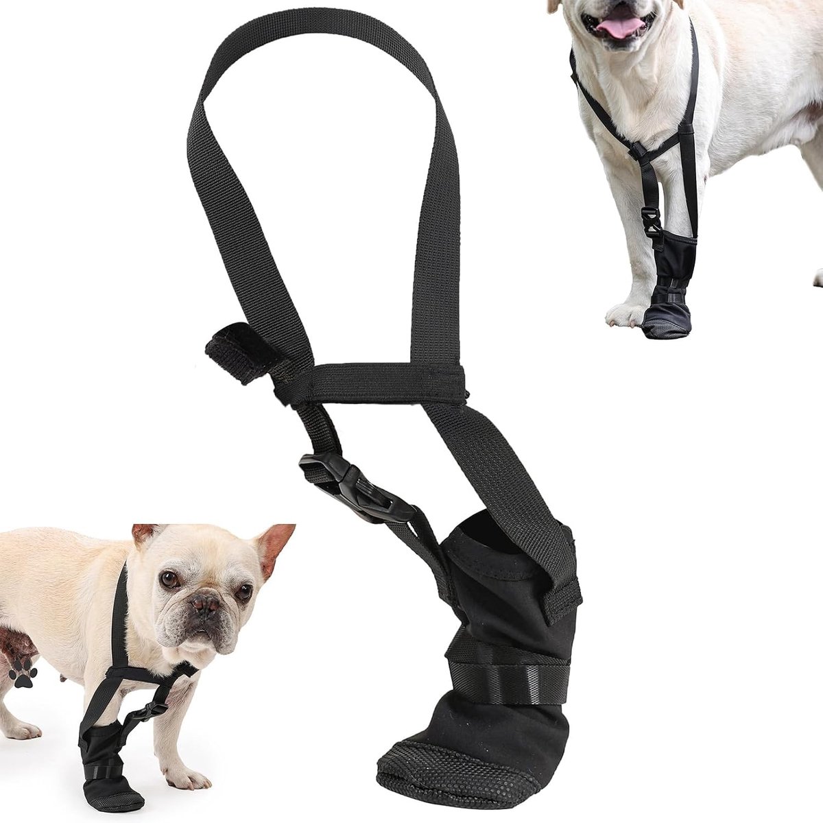 Pootbescherming voor honden, antislipsokken voor honden, beschermende en herstelsokken, verstelbaar, hondensokken, sokken voor honden, na chirurgische beroepen (S)