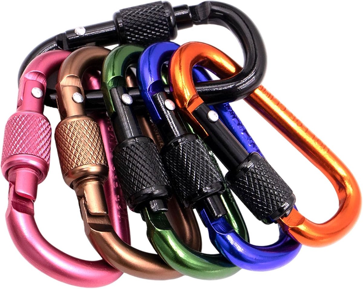 10 stuks 5,6 cm aluminium karabijnhaken D-vorm karabijnhaak klimmen karabijnhaak voor reizen outdoor camping vissen wandelen rugzak