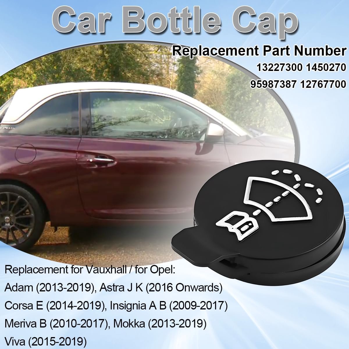 13227300 Ruitensproeierreservoir Cap voor Chevrolet Malibu Cruze voor Opel Astra Corsa Insignia Adam Viva voor Buick LaCrosse Encore voor GMC voor Cadillac Auto Fles Cap