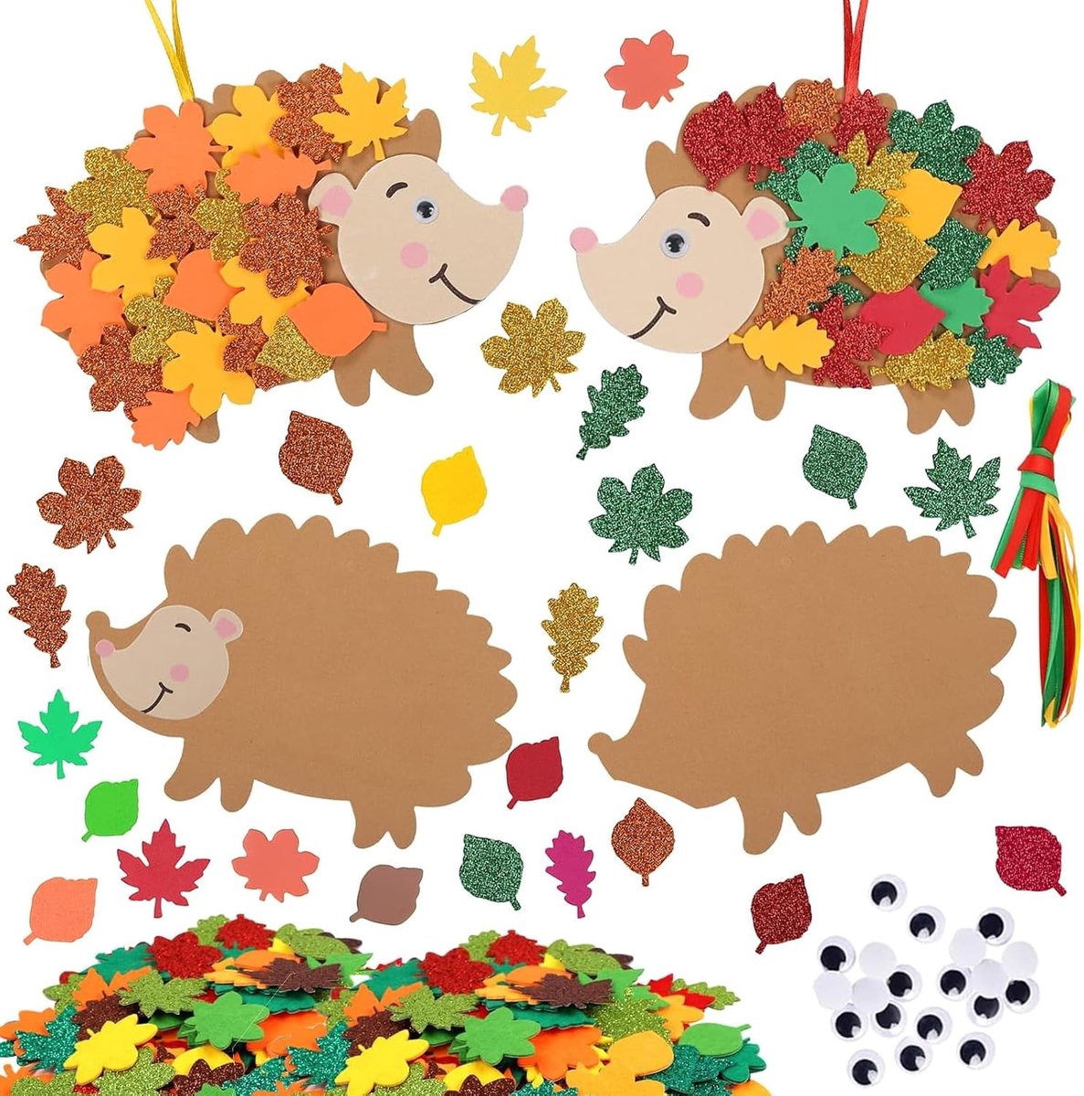 12 stuks egel knutselset kinderen, knutselset herfst kinderen, egel knutselen herfst, egel knutselen herfst, egel knutselen, schuimrubber knutselset kinderen, herfst knutselen voor jongens