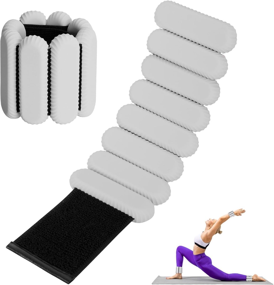 2 stuks verstelbare polsgewichten enkelgewichten voor oefeningen wandelen joggen yoga aerobics pilates gewichtsarmband fitnessarmband (14-23 cm)