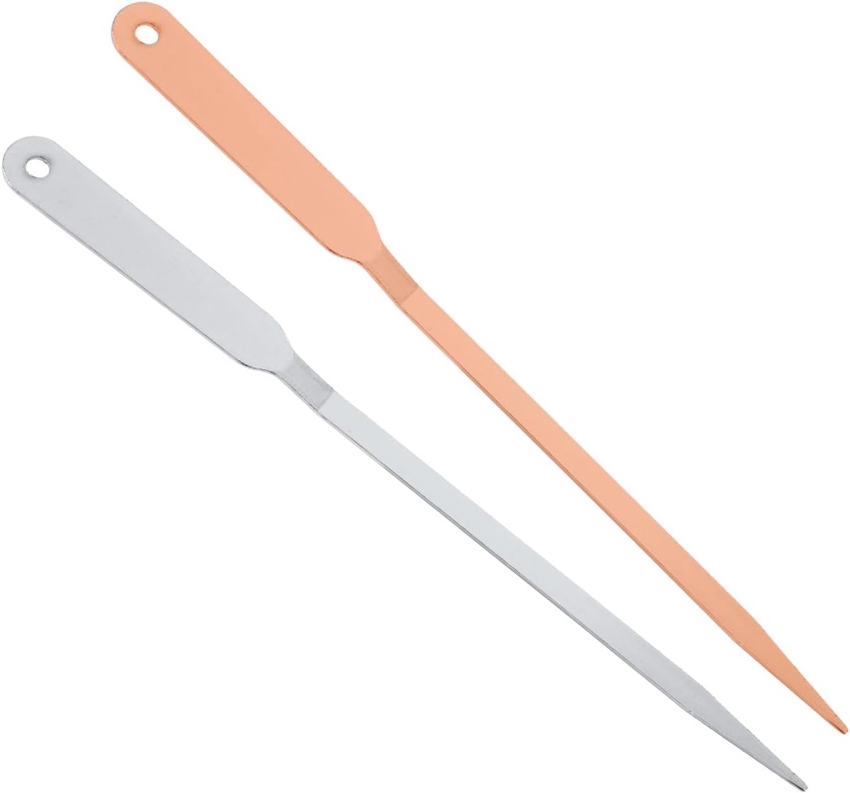 2 Stuks Briefopener en Envelopsnijder, Roestvrij Staal Postopener Verpakking Inpakpapiersnijder mes voor Kantoor Thuis of School Snijden (Zilver + Roségoud)