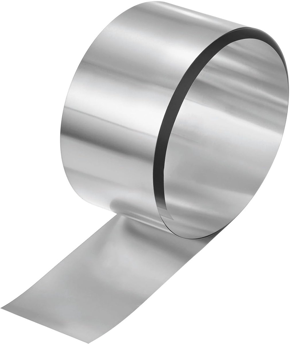 METERXITY 1 x aluminium knipperende rol, 1 m x 5,1 x 0 cm (l x b x d), aluminium metalen strip voor dakbedekking, weerbestendig