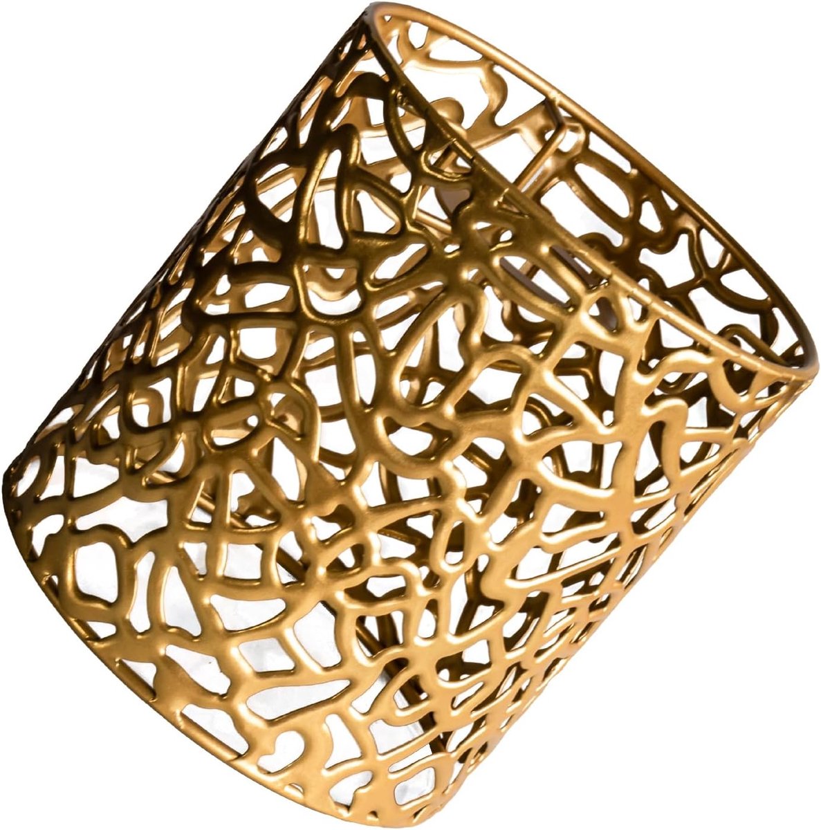 Lampenkap kleine vintage metalen lampenkap, boho rotan design, 15 cm hoog, goud, voor tafellamp of hanglamp