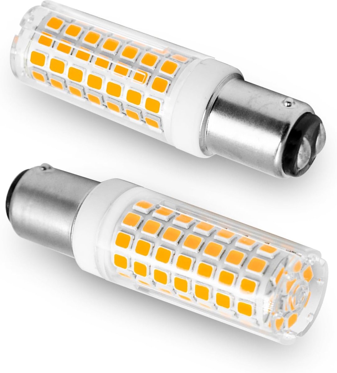 dimbare ledlamp, 6 W, vervanging voor Osram Halolux Ceram 50 W, 60 W, B15D halogeenlamp, flikkert niet, 230 V, 630 lumen, warmwit 3000 K, 360 graden stralingshoek, verpakking van 2 stuks