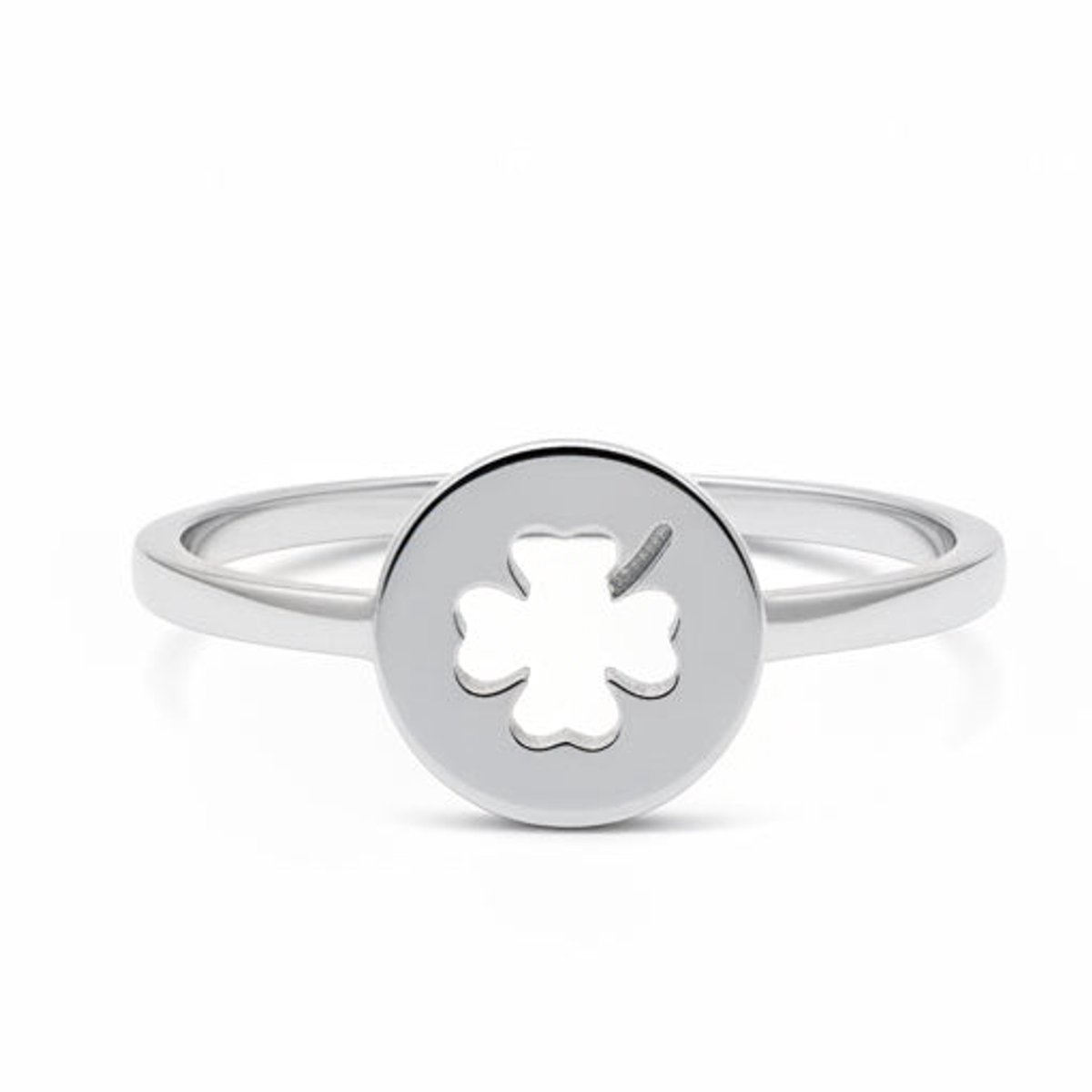 Michelle Bijou Ring Klavertje 4 zilver one-size