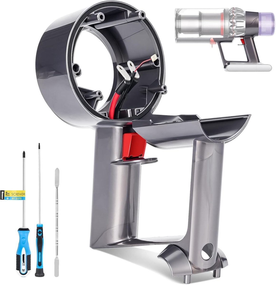 V11 metalen schakelaar-montagegreep, basisbehuizing voor Dyson SV14 stofzuigeraccessoires, V11 behuizing en hoofdlichaam-montage, reserveonderdeel (alleen voor schroefbatterij), met