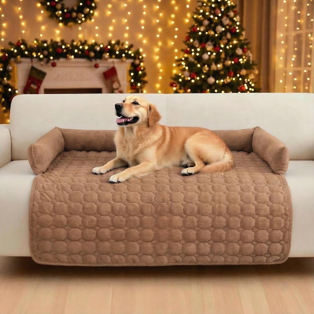 Premium hondenbed - bankbescherming voor huisdieren, handgemaakt en wasbaar hondenkussen, pluizige hondenmat voor alle maten (corduroy, 75 x 75 cm)