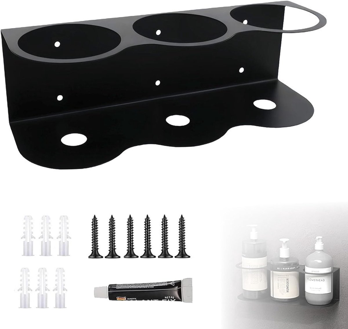 Opbergrek voor Spuitflessen, Dooshouder, Opbergrek voor Spuitbussen Pneumatische, perslucht, gereedschap, accessoires voor garage, werkplaats (3 Sleuven)