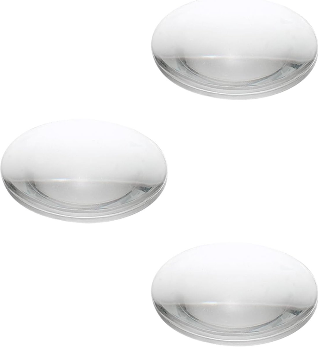 Diameter 48 mm platte convexe lens, 3 stuks, hoogte 10 mm, convexe optische lens, acryl, led, met rand voor zaklamp, autolamp, transparant
