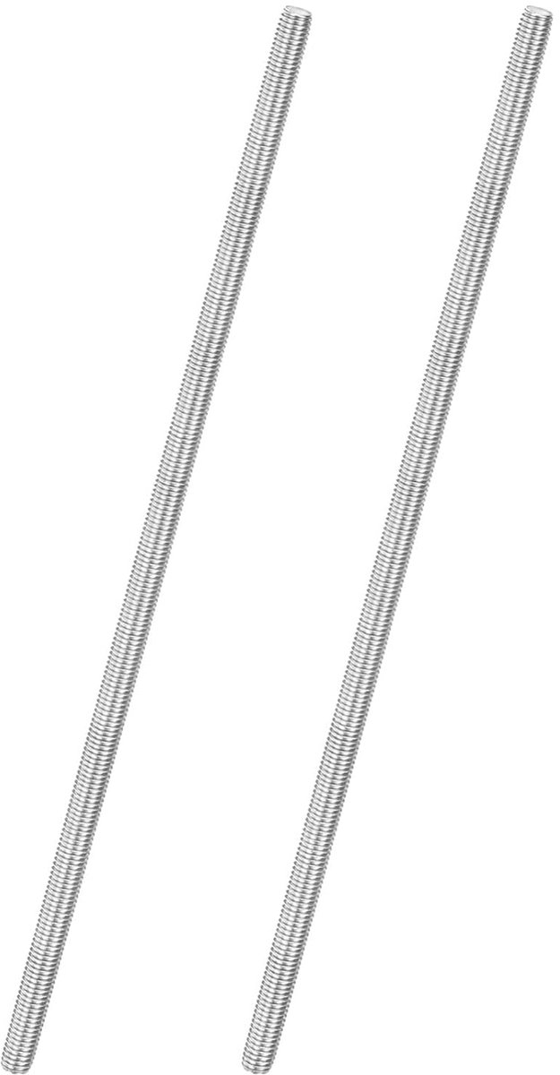 METERXITY 2 stuks schroefdraadstangen, M8 x 300 mm, 304 roestvrij staal, rechtse schroefdraad, stiftlijst voor ankerbouten/klemmen/U-bouten, metrische schroefdraadschroef