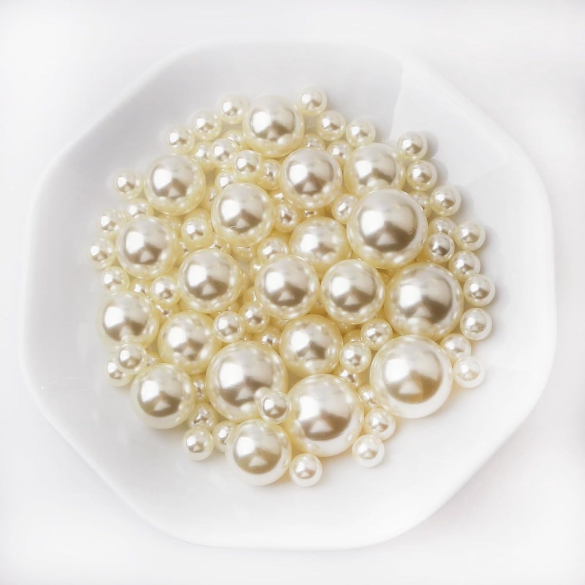 Glanzende Parelmoer Kralen 120 Stuks 10mm/20mm/25mm Plastic Parels zonder Gaatjes Kunstparels voor Vaasvulling, DIY Knutselen, Tafeldecoratie, Trouwdecoratie en Woondecoratie