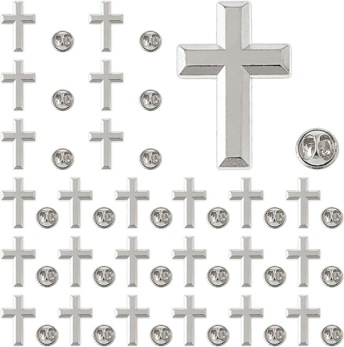 24 stuks kruisspelden van legering, christelijk geloof broches voor begrafenis, kerk, gebedsspeld, bulk, voor kostuumdecoraties