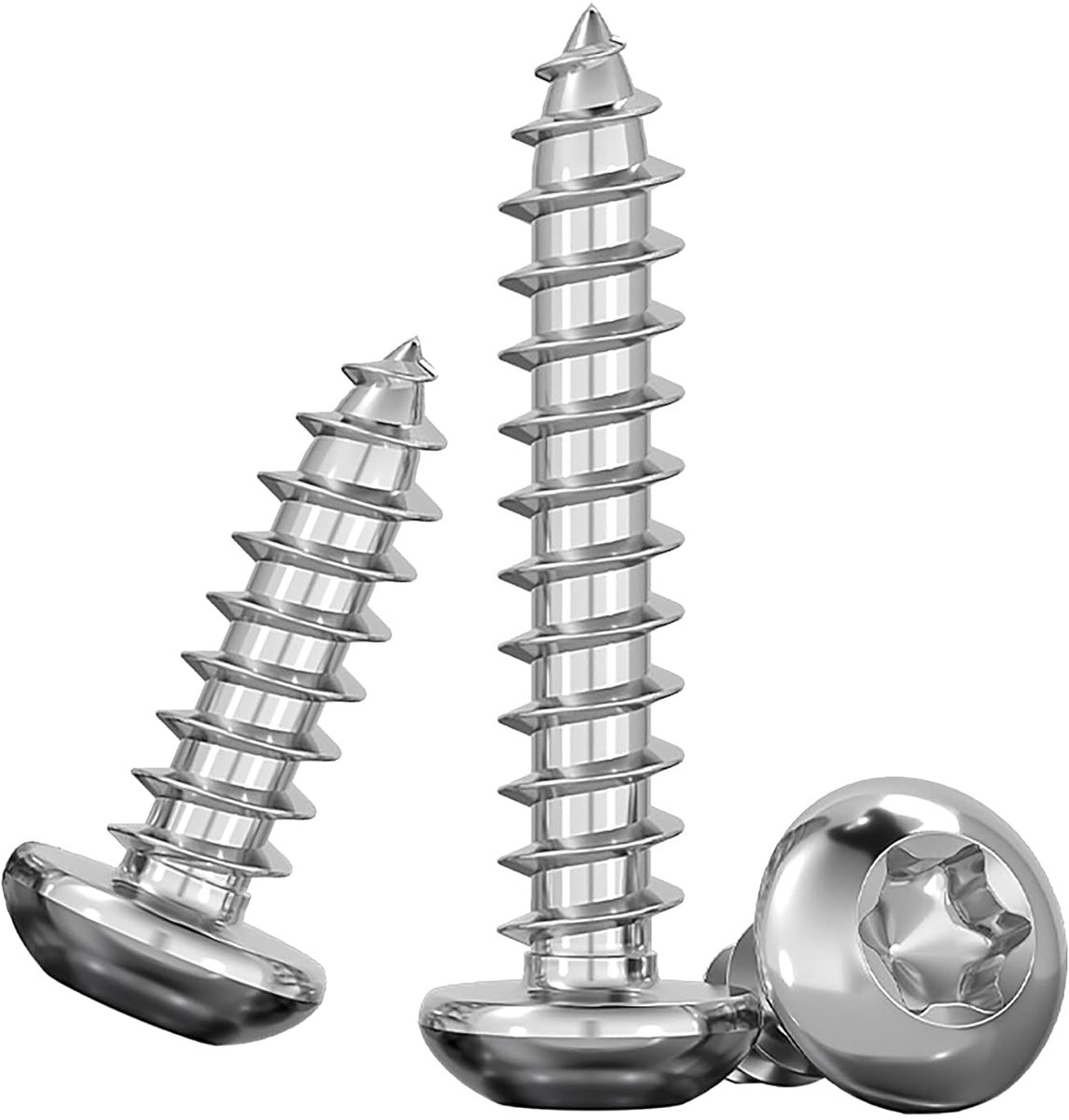 x 10 mm Torx ronde kop houtschroef 304 roestvrij staal zelftappende hoge sterkte schroeven voor hout / blik / gipsplaat volledige schroefdraad (240 stuks)