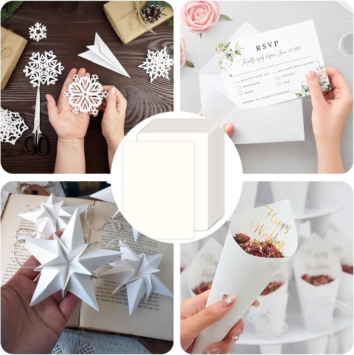 Ansichtkaarten, 15x11cm Ansichtkaart Papier Cardstock | Witte Doe-het-zelf Blanco Kaarten Kraftpapier, Dubbele Zijde Printbare Kraftpapieren Kaarten voor Wenskaarten, Knutselen