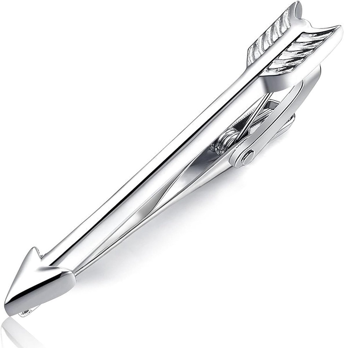 Dasspeld, voor heren, elegante metalen dasspeld, dasspeld, zilverkleurig, voor Valentijnsdag, vergaderingen, afspraken, trouwdag, zakelijk