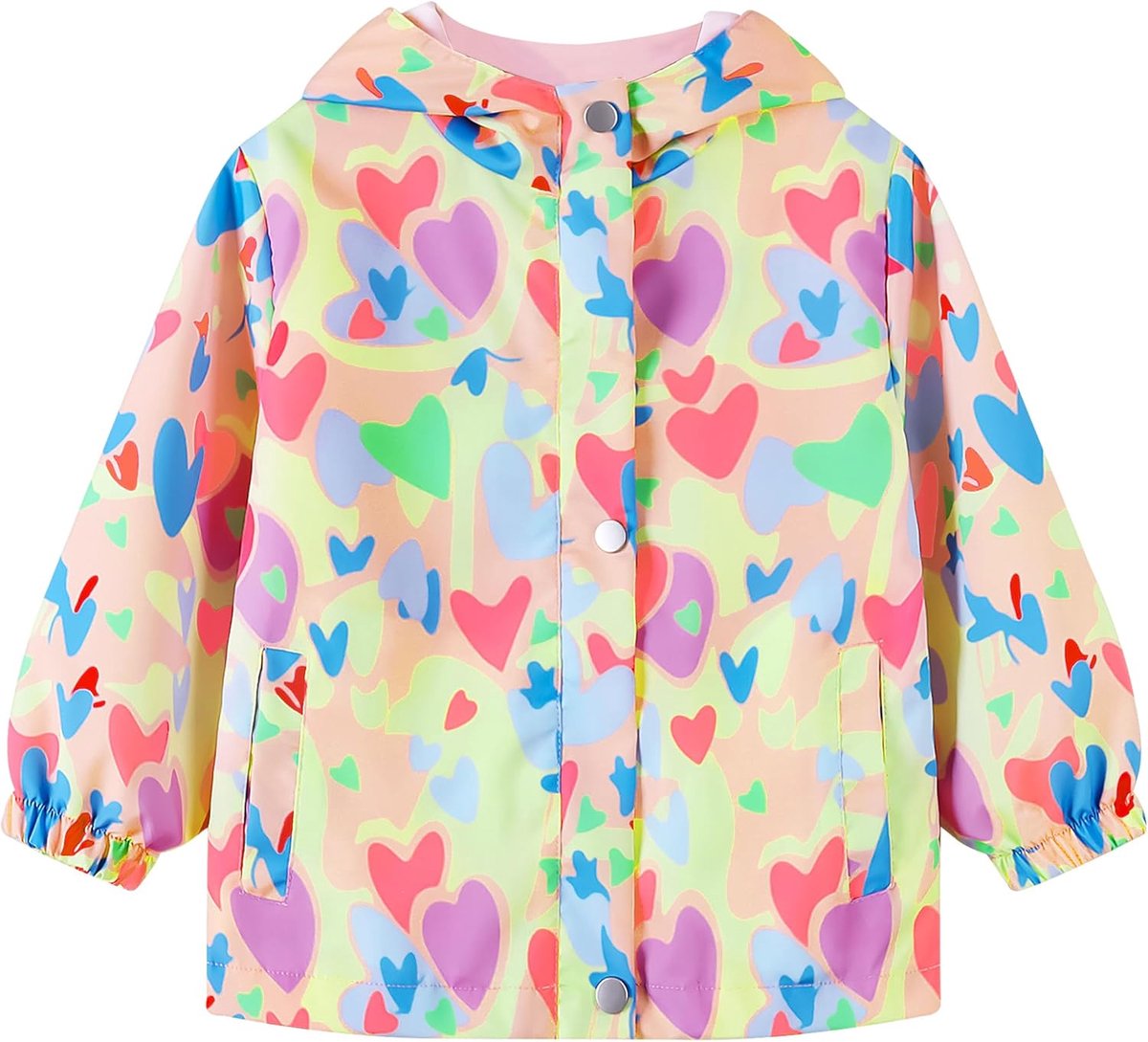 Jas Kinderen Waterdichte Regenjas Meisjes Jongens Overgangsjas Lichtgewicht Ademend Gevoerde Hooded Jassen Lente Herfst Windbreaker Winddichte Jas 2-10 Jaar, 92-140