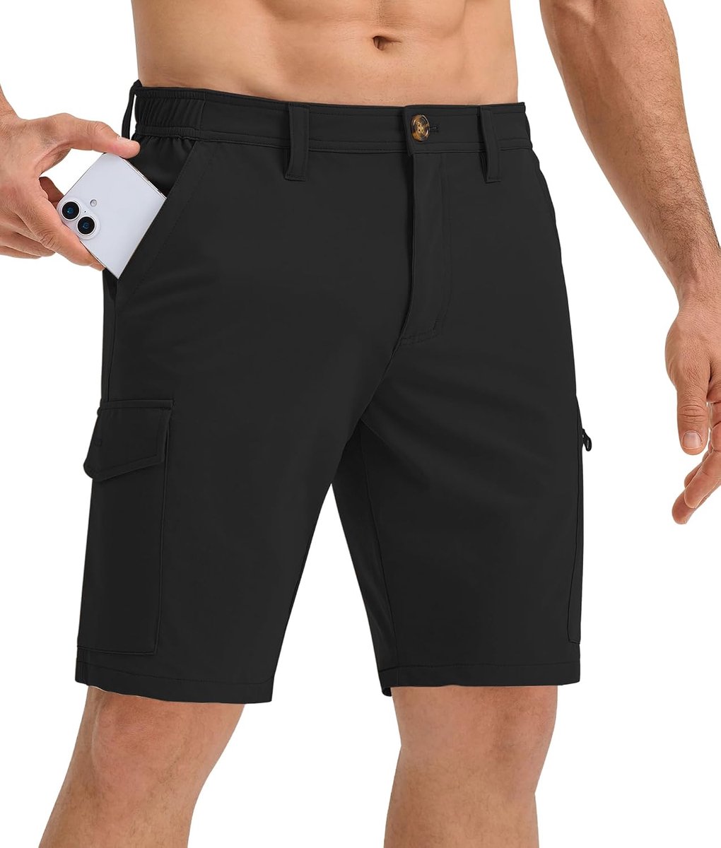 Shorts voor heren, met 6 zakken, zomer, wandelshorts, stretch, cargoshorts, bermuda, korte broek, golfshorts, ademende capri voor wandelen en fietsen