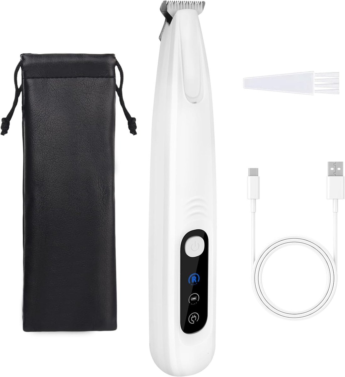 Hondenpoottrimmer, ultrastille dierenpoottondeuse met LED-licht - Elektrische kalme tondeuse voor katten, verzorgingsgereedschap voor ogen, oren, gezicht en kleine plekken