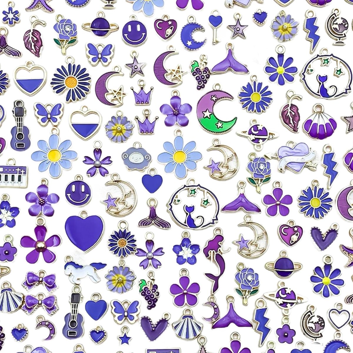 Bedels, legering bloemen hart naaien vlinder thema charme hangers voor sieraden maken, diverse vergulde bengelende bedels voor doe-het-zelf ketting armband oorbel
