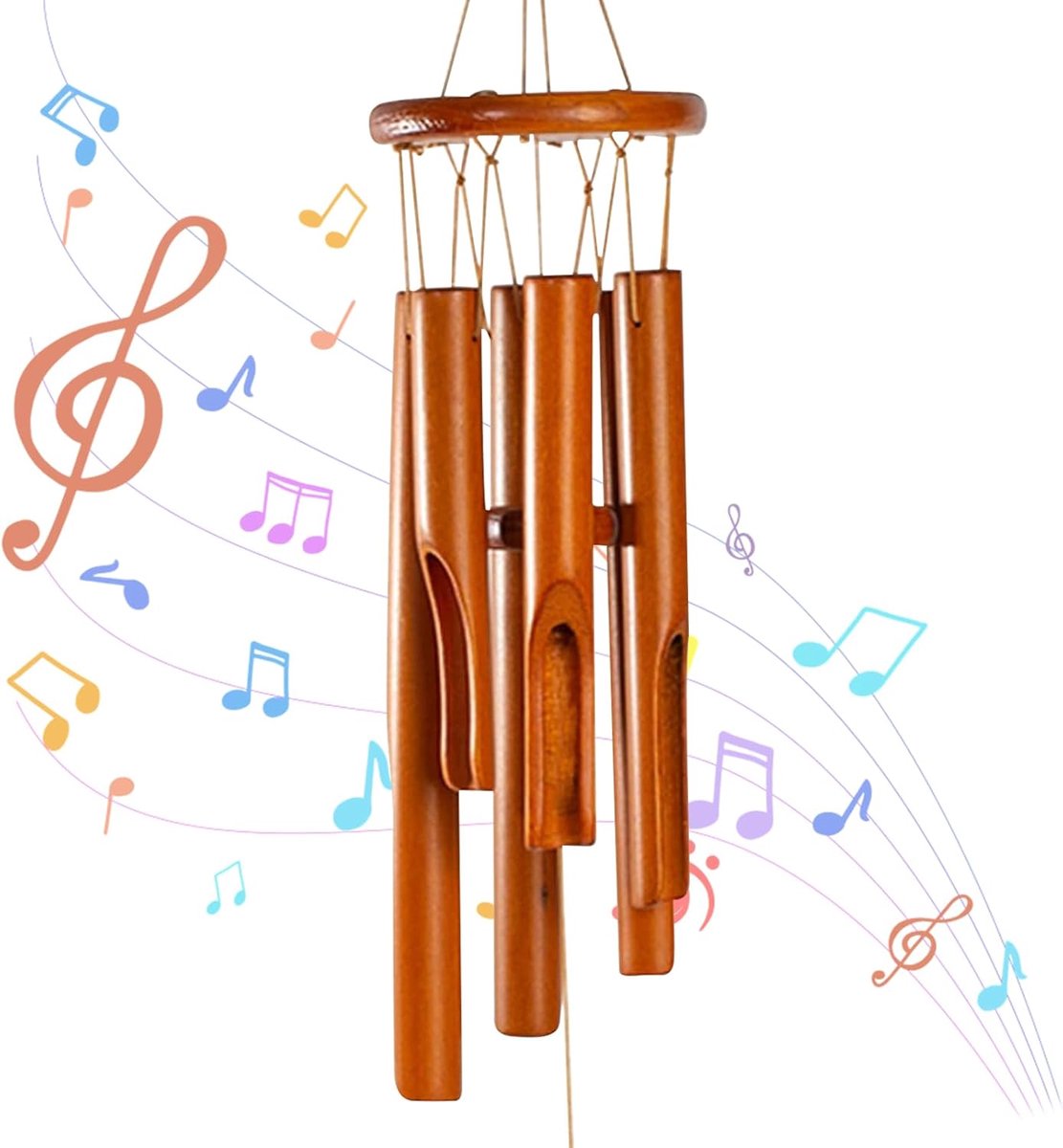 Windspel, 33cm Windgong Voor Buiten Hangend, Bamboe Windgong Gedenkteken, Bamboo Windgongen voor Binnen en Buiten, Vintage Windchimes voor Buiten, Tuin, Patio, Terras en Woondecoratie