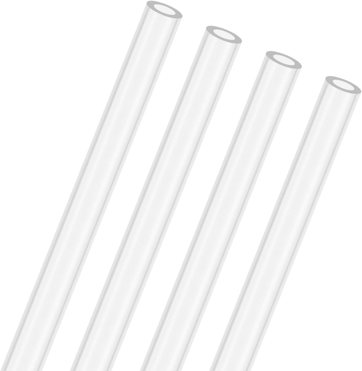 METERXITY 4-Pack Clear Stijve Acryl Pijp, 3mm [0.11"] ID x 5mm [0.29"] OD Plastic Ronde Buis voor Waterkoelingssysteem/Lampen/Fonteinen/Aquaria/Display Stand, Acryl Tubing [305mm/12IN]