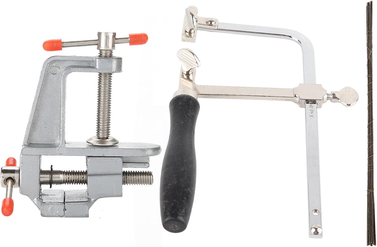 sieraden zaagframe set met mini -bankschroef en klem omvat 12 zaagbladen en mini klemstijl bankscheiding sieraden maken diy handgereedschap