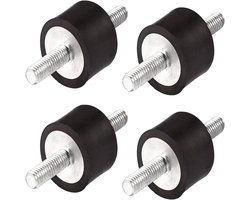 4 Pezzi Supporti in rubber M8 x 23 Anti Vibration Silentblock, Isolatore FAIREDEAR Ondersteuning per Isolamento Vibrazioni Ammortizzator Houder in Gomma Spoel per Auto Barca 30x20, Zwart