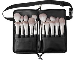 Riem voor make-upkwasten, professionele cosmetische kwastentas met 23 vakken en verstelbare heupriem, voor make-up artist, studio, salon
