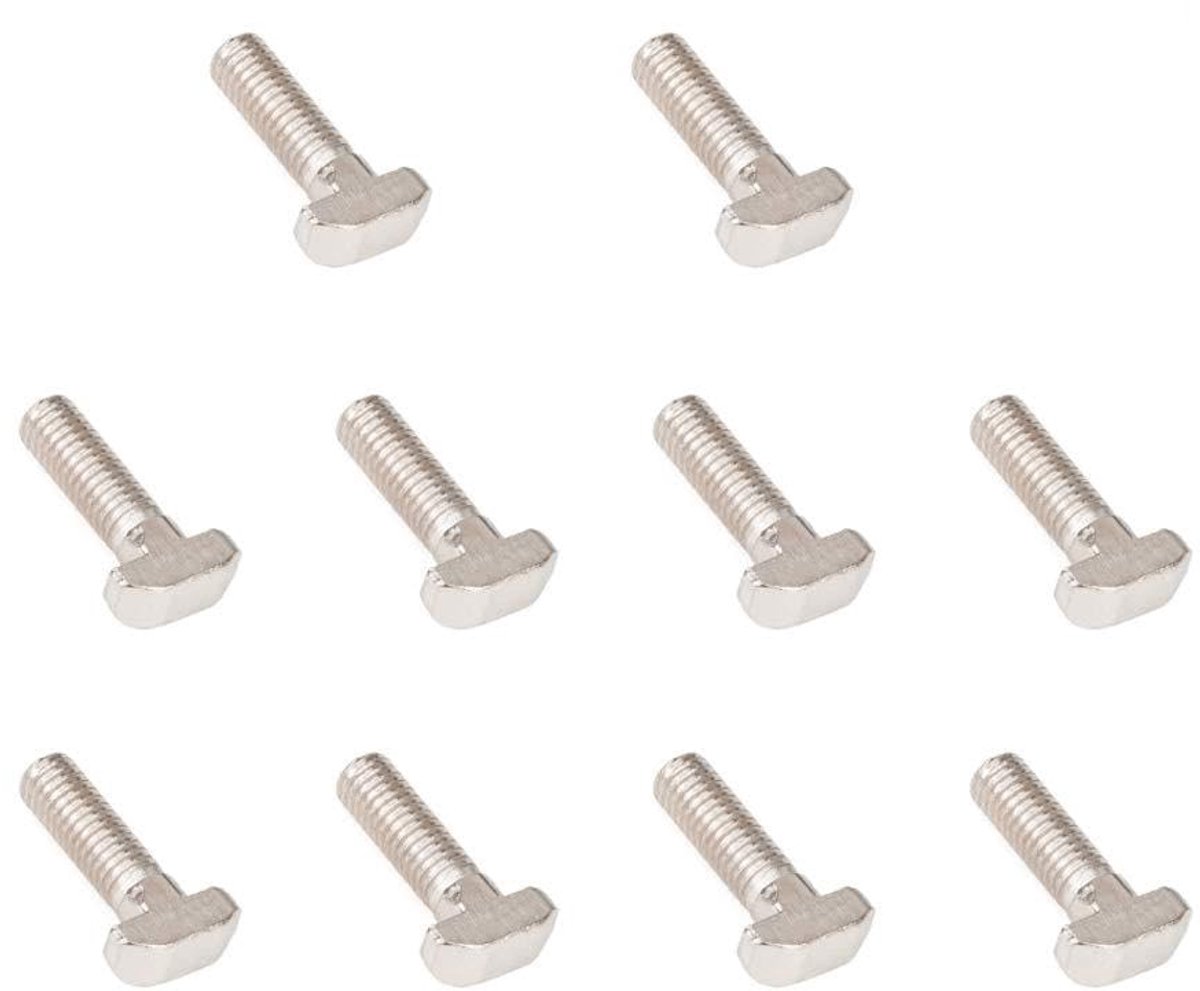 M8 T-bout, 10 STKS Koolstofstaal Vernikkeld Slotted T-Slot Drop-in Stud voor 40 Serie Aluminium Profiel