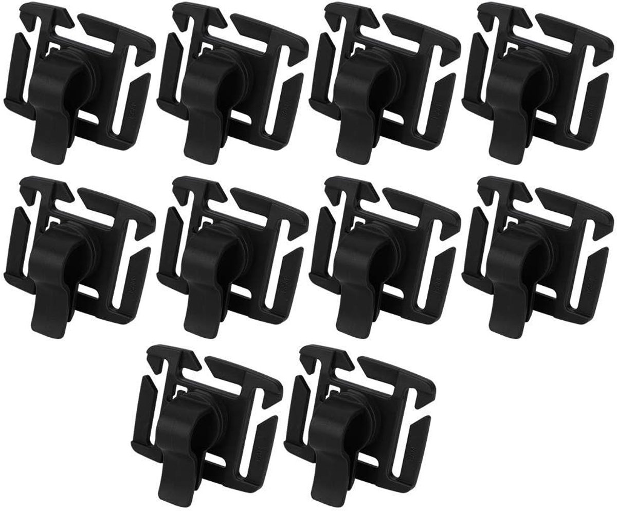 10 stuks drinkbuisclips drinkpakketten waterblaaszak drankbuis clip houder voor rugzak (zwart)