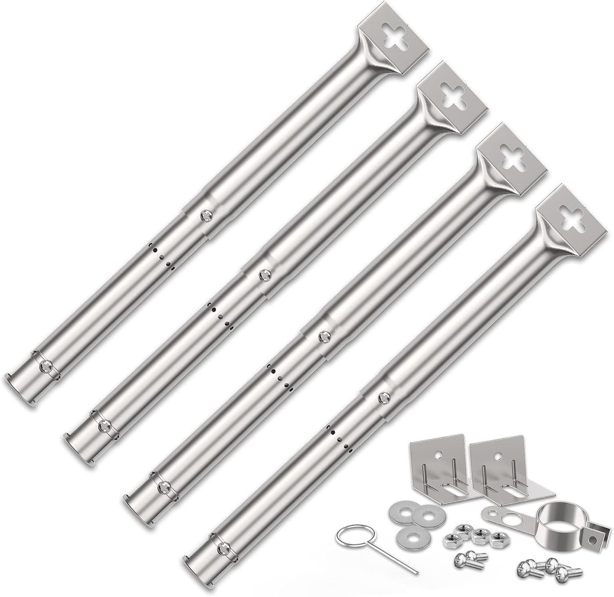 branders 30,8 tot 44,9 cm, universele branders roestvrijstalen accessoires voor gasbarbecue, reserveonderdelen voor Master Forge Perfect Flame Uniflame Lowes en andere
