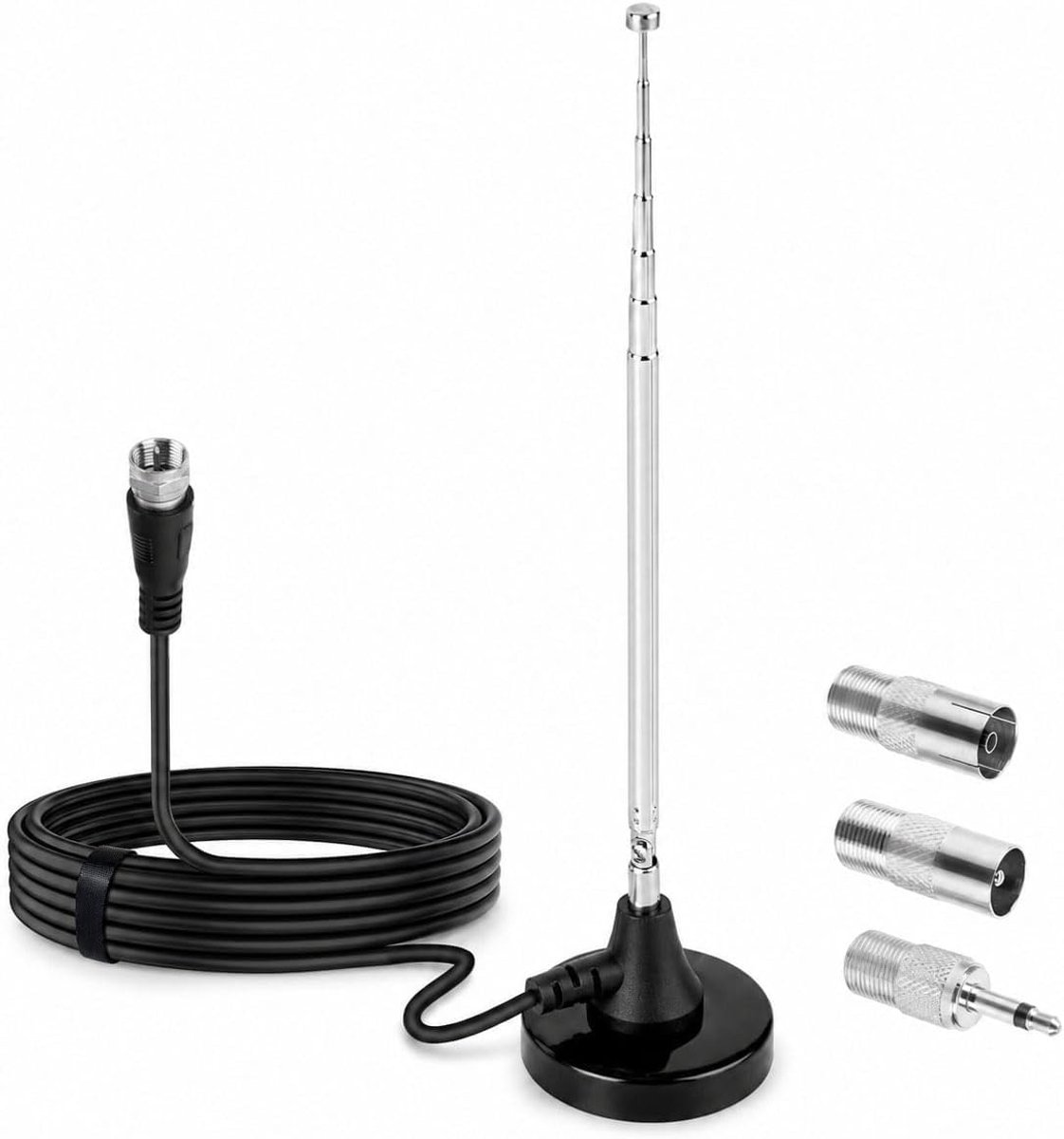 FM-radio-antenne, kamerantenne, telescopische antenne met magnetische voet voor stereo-radio-ontvangst voor Denon, Pioneer, Onkyo, Marantz, Sherwood-radio's