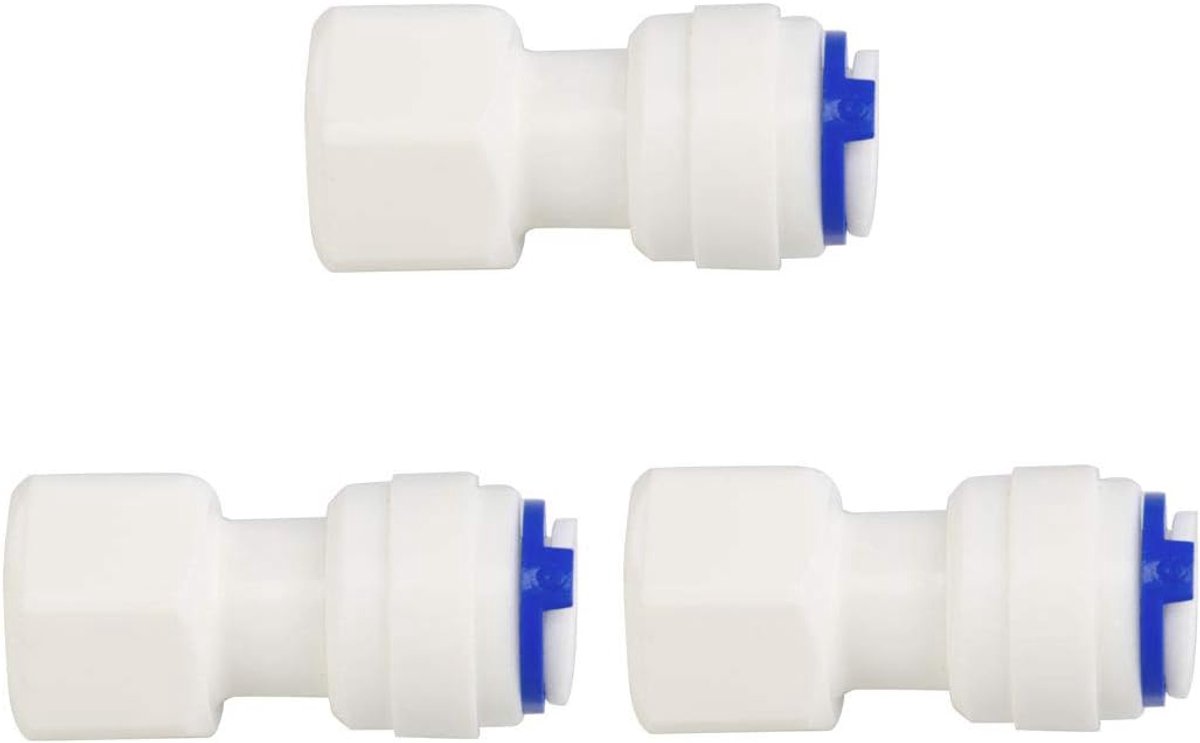 sourcing map 10 stks Snelle Aansluiting Waterzuiveraars Buis Fittingen Push Connector Water Slang Afdichting RO Systemen Omgekeerde Osmose 3 stuks