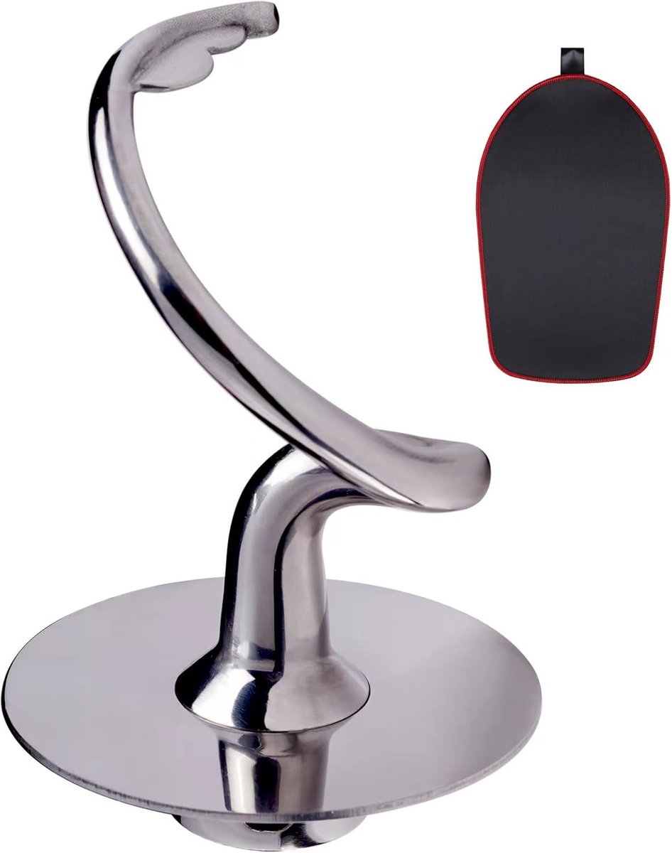 Deeghaak en Mixer Slider Mat voor KitchenAid 4,5-5 Quart Kantelbare Staande Mixer, Roestvrijstalen Spiraalvormige Deeghaak, Geen Puinhopen, Vaatwasmachinebestendig, Mixer Toebehoor