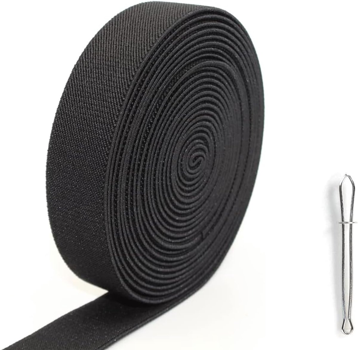 Elastiek, 2 cm breed, zwarte breedte, elastiek om te naaien, niet gemakkelijk vervormbaar, elastisch kleurband, elastische band voor het naaien, elastiek voor het naaien van elastieken (5 meter)