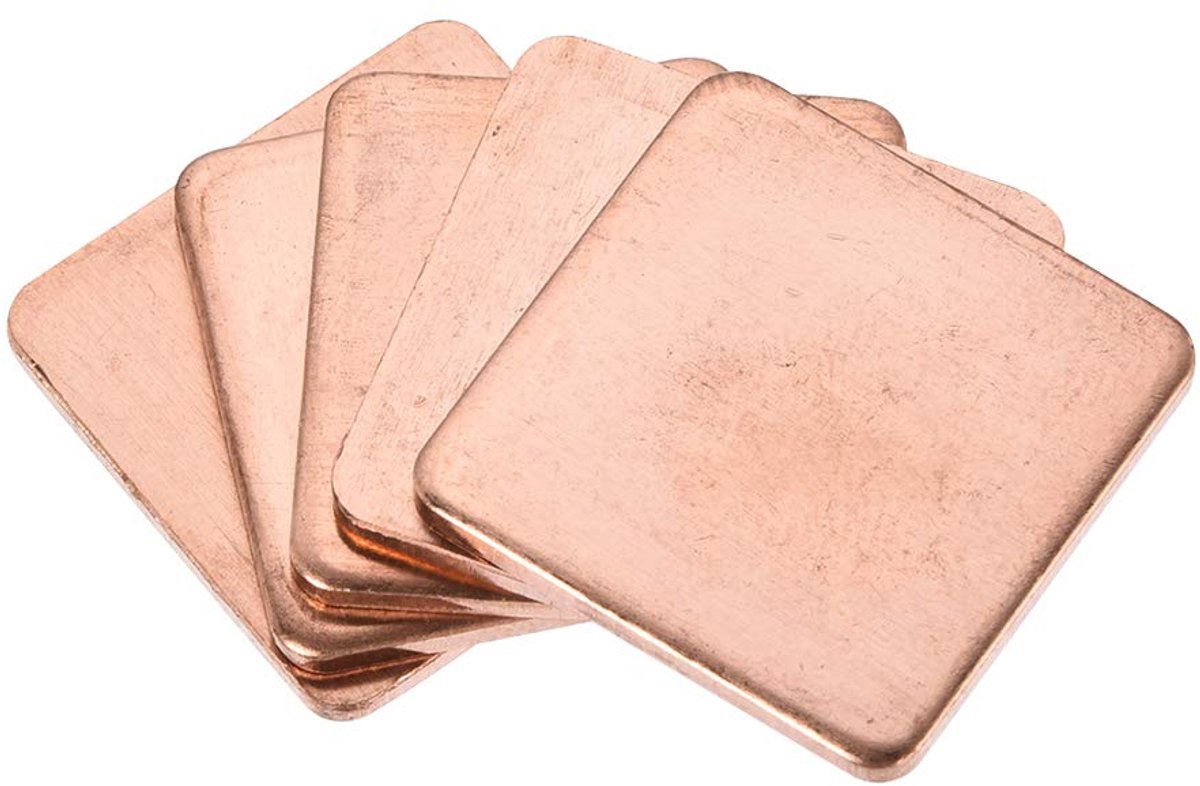sourcing map 5stk. Flat IC Chipatz Thermisch koperen koellichaam voor CPU GPU RAM 20x20x1,5mm