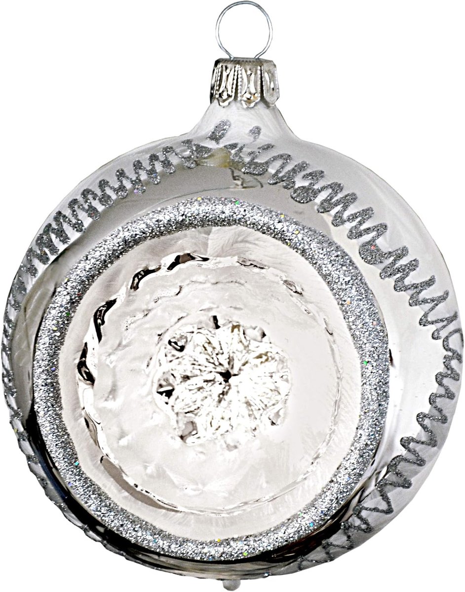 kerstballen wintermagie reflecterende bal 8 cm 3 stuks. per doos.