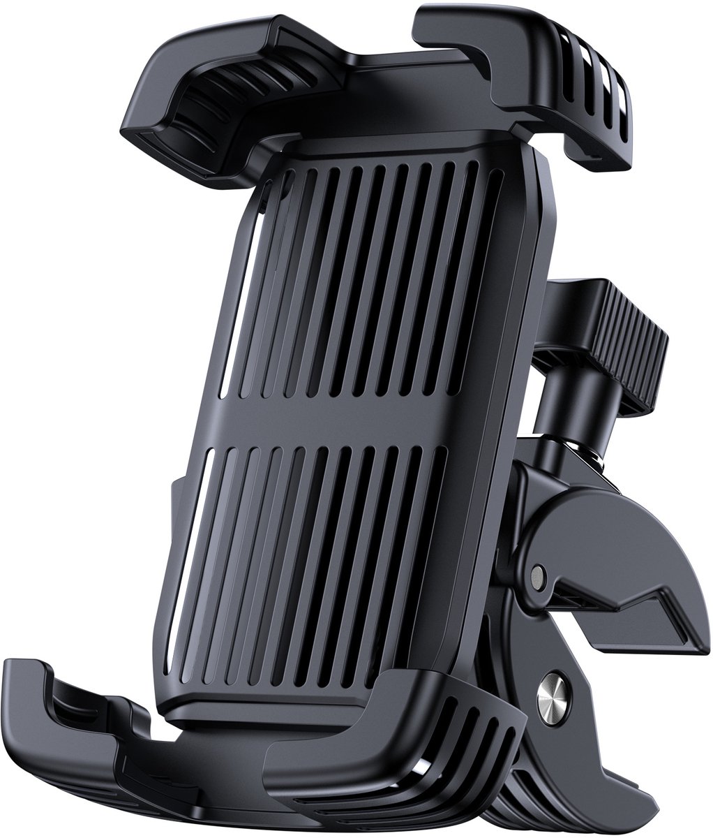Telefoonhouder voor fiets en motor, [automatische vergrendeling in 1 seconde], trillingsvrij rijden, allround bescherming; motorfiets, [installatie in 5 seconden], universele stuurhouder, geschikt voor alle smartphones van 4,7 tot 7 inch.