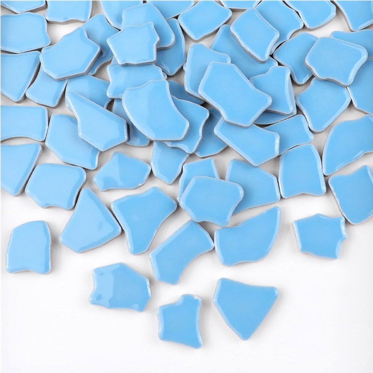Mozaïektegels, 2-4 cm mozaïek stukken stenen voor doe-het-zelf mozaïek maken ambacht hobby kunst huis wanddecoratie (hemelsblauw)